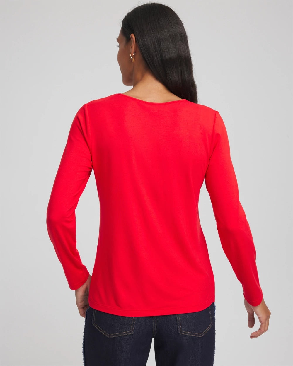 Chico's Women | Embellished Heart V-Neck Tee LOVE LETTER RED