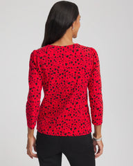 Chico's Women | Lover Girl Button Heart Tee LOVE LETTER RED
