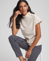 Chico's Women | Ottoman Cap Sleeve Tee WHITE TRUFFLE