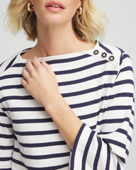 Chico's Women | Bateau Neck Stripe Top ECRU