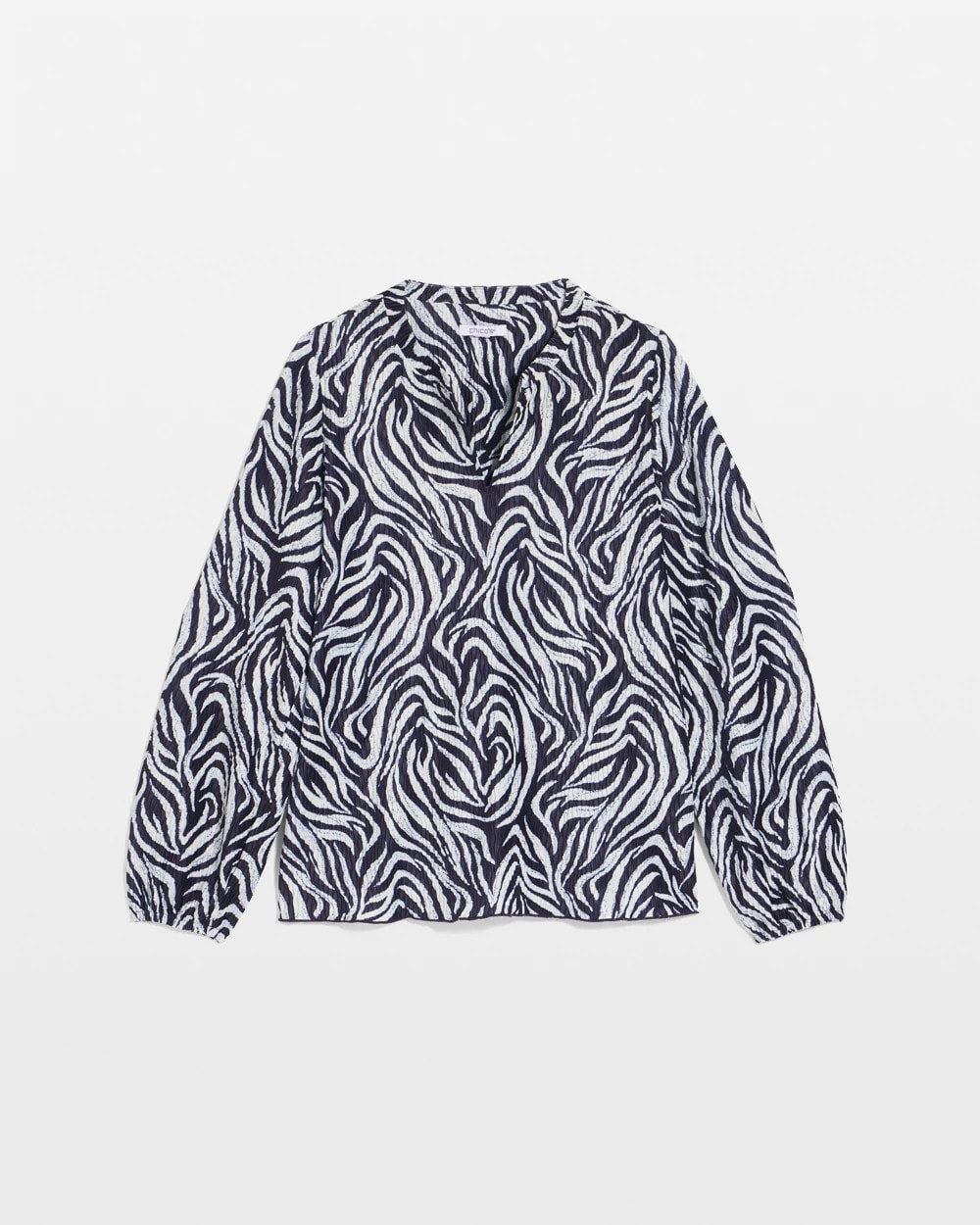 Chico's Women | Zebra Waves Crinkle Top PASSPORT BLUE