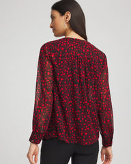 Chico's Women | Lover Girl Georgette Blouse LOVE LETTER RED
