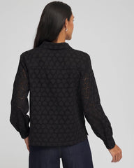 Chico's Women | Heart Eyelet Shirt BLACK