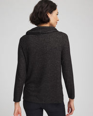 Chico's Women | Lace Hem Cowlneck Top BLACK