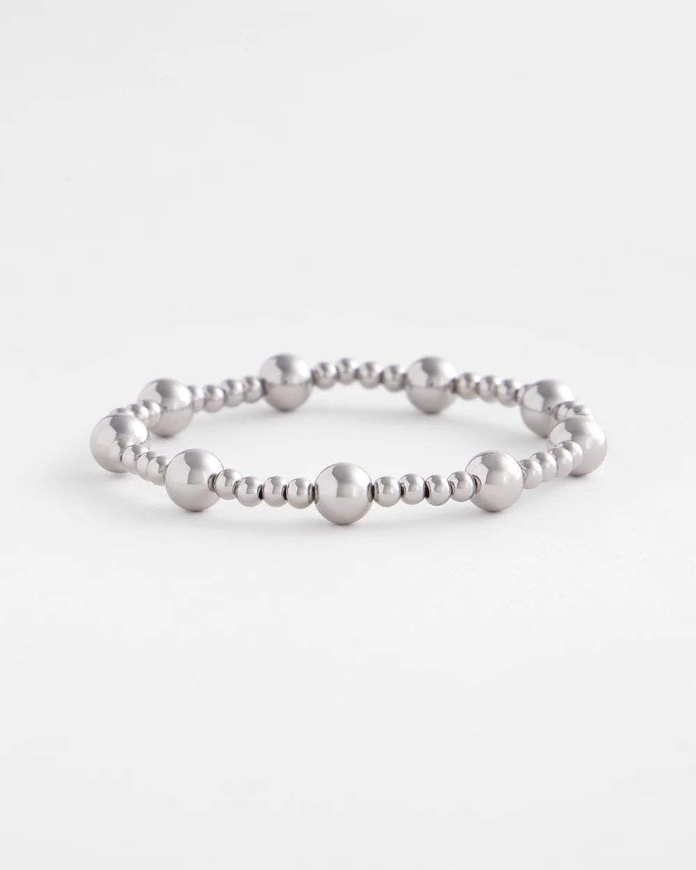 Chico's Women | Silver-tone Medium Bead Stretch Bracelet SILVER