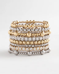 Chico's Women | Silver-tone Medium Bead Stretch Bracelet SILVER