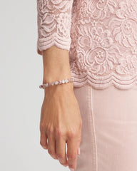 Chico's Women | Quartz & Rhodonite Stone Silvertone Round Stretch SIESTA ROSE