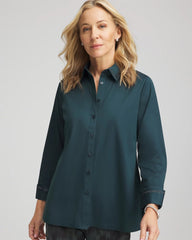 Chico's Women | Rhinestone Embellished Poplin Tunic TEAL SHADOW