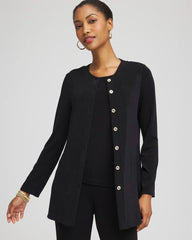 Chico's Women | Travelers™ Collection Scoopneck Shirt Jacket TRAVELERS BLACK