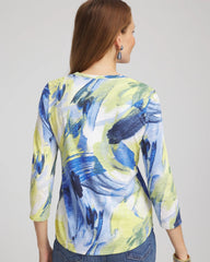 Chico's Women | Slub 3/4 Sleeve Tee ALABASTER