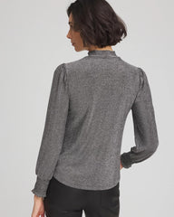 Chico's Women | Sparkle Smocked Top SILVER GLITTER