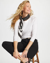 Chico's Women | Pima 3/4 Sleeve Tee ALABASTER
