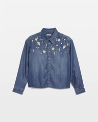 Chico's Women | Embellished Tencel Collar Shirt KIRUNA INDIGO