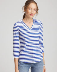 Chico's Women | Slub 3/4 Sleeve Tee BLUE PEARL