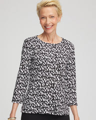 Chico's Women | Pima Crewneck Button Tee BLACK
