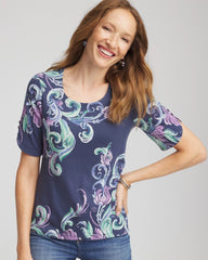 Chico's Women | Tulip Sleeve Pima Tee TEAL SHADOW