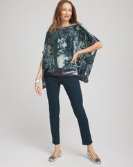 Chico's Women | Velvet Burnout Passion Poncho STRIKING TEAL