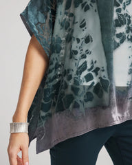 Chico's Women | Velvet Burnout Passion Poncho STRIKING TEAL
