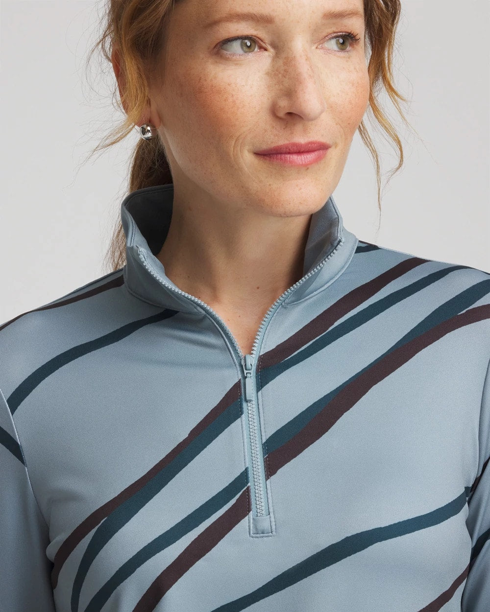 Chico's Women | Zenergy® UPF Morocco Zip-Front Pullover BLUE PINE