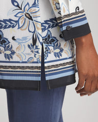 Chico's Women | Travelers™ Collection Paisley Mesh Shirt Jacket CANYON BLUE
