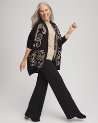 Chico's Women | Ottoman Jacquard Cocoon Cardigan BLACK