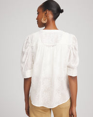 Chico's Women | Chiffon Puff Sleeve Shirt ECRU