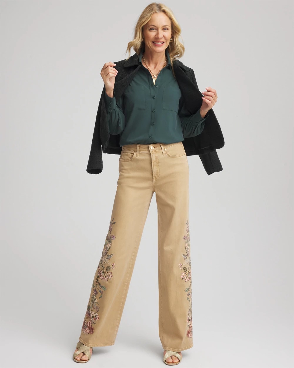 Chico's Women | Classic-Fit Collared Shirt DARKEST SPRUCE