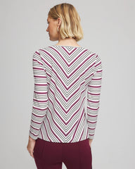 Chico's Women | Zenergy® Soft Brushed Striped Top DEEP CHIANTI