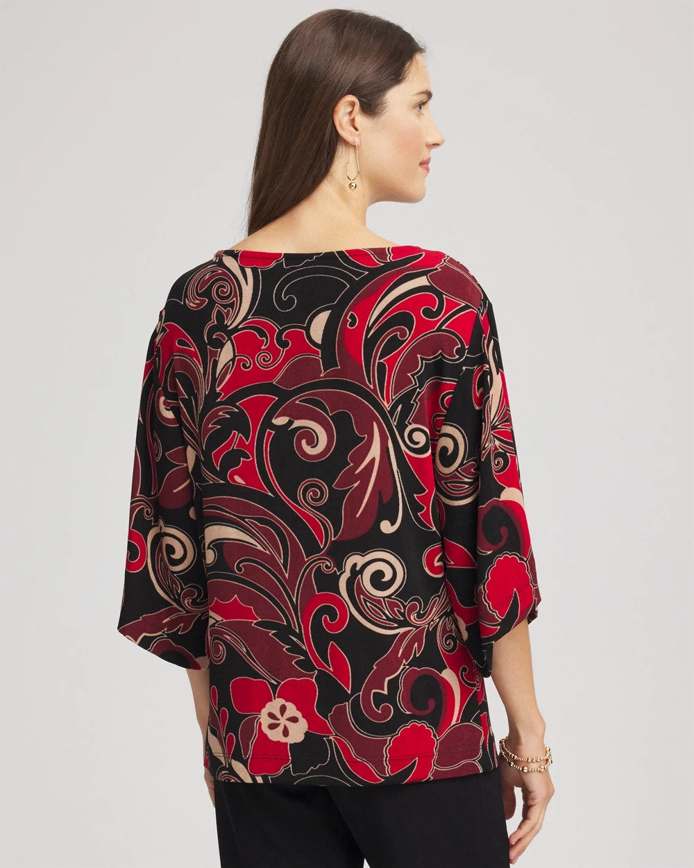 Chico's Women | Travelers™ Kimono Sleeve Party Top RED ALLURE