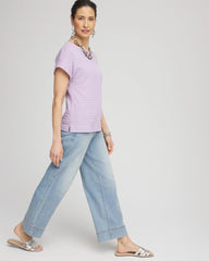 Chico's Women | Cap Sleeve Textured Tee GENTLE LAVENDER