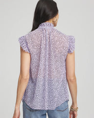Chico's Women | Cheetah Print Ruffle-Collar Blouse VIOLET AURA