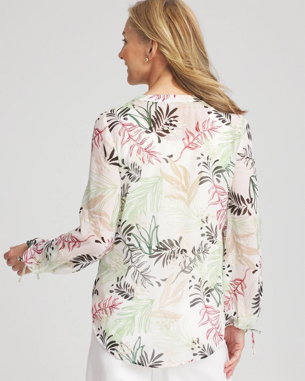 Chico's Women | Drawstring Crinkle Chiffon Blouse CAFE AROMA