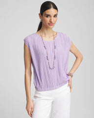 Chico's Women | Pleated Bubble-Hem Tee GENTLE LAVENDER