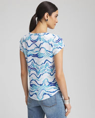 Chico's Women | Ocean Waves Cap Sleeve Dolman Tee ALABASTER