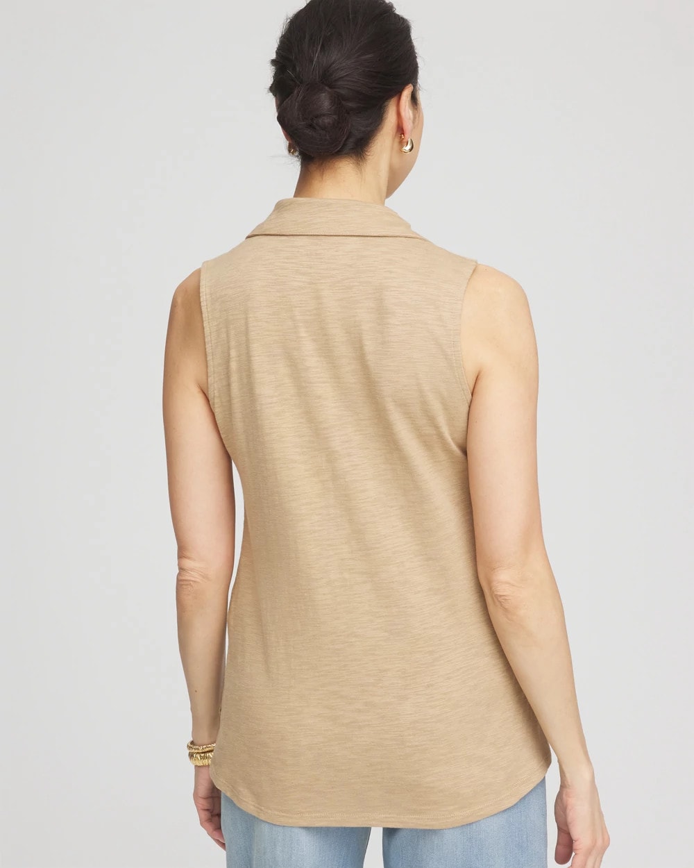 Chico's Women | Slub Sleeveless Collared Tunic CAFE AROMA