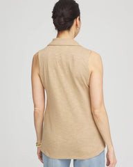 Chico's Women | Slub Sleeveless Collared Tunic CAFE AROMA