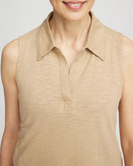 Chico's Women | Slub Sleeveless Collared Tunic CAFE AROMA