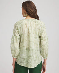 Chico's Women | Lurex Stripe Cotton Blouse SALTED LIME