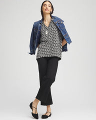Chico's Women | Graphic Slub V-Neck Tee BLACK