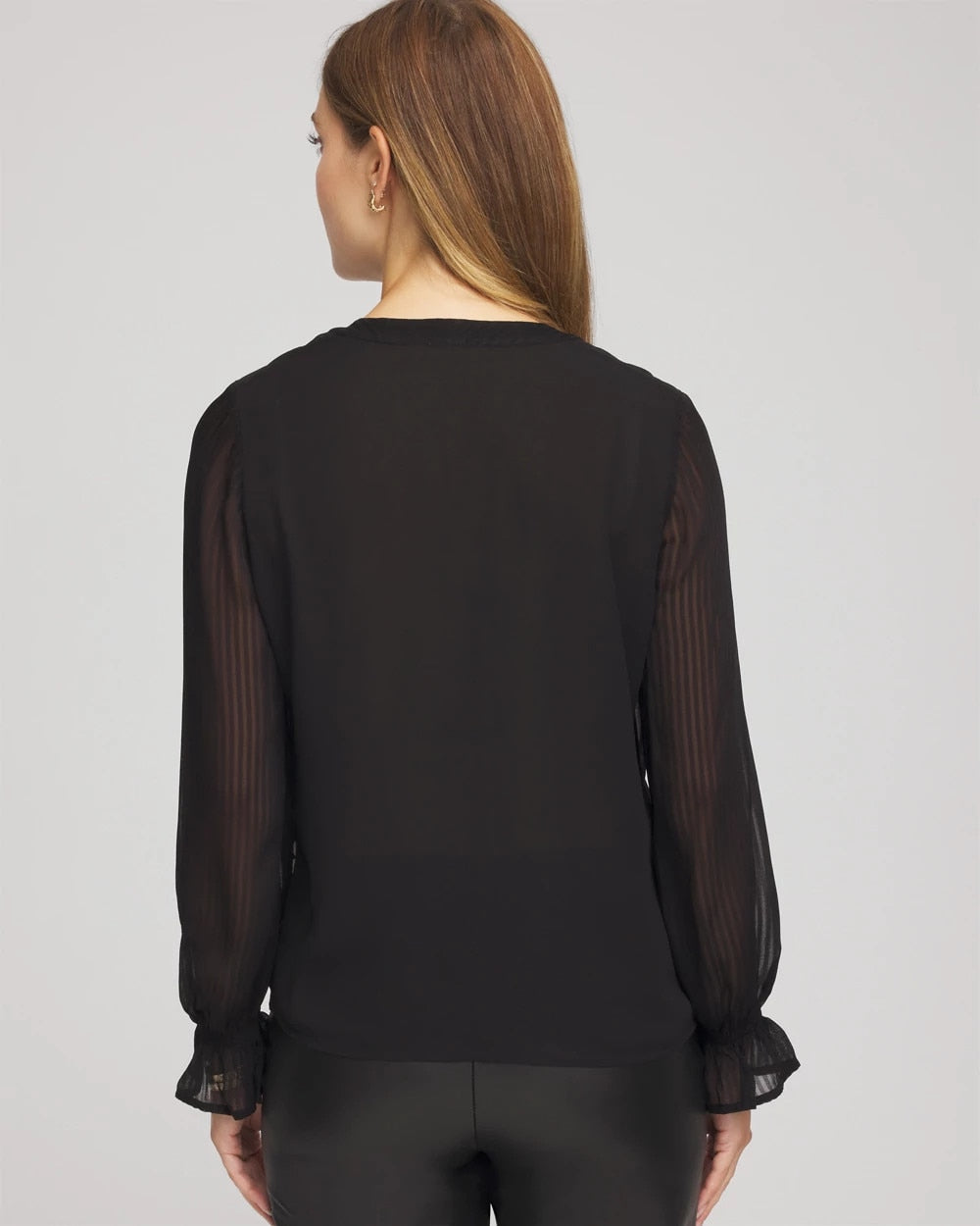 Chico's Women | Georgette Polka Dot Blouse BLACK