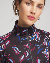 Chico's Women | Zenergy® UPF Floral Half-Zip Pullover Top DEEP CHIANTI