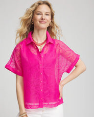 Chico's Women | Deco Burnout Shirt CRUSHED BERRIES