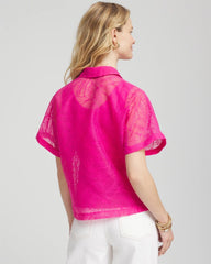 Chico's Women | Deco Burnout Shirt CRUSHED BERRIES
