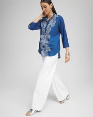 Chico's Women | No Iron™ Paisley Buttonback Tunic SEAPORT
