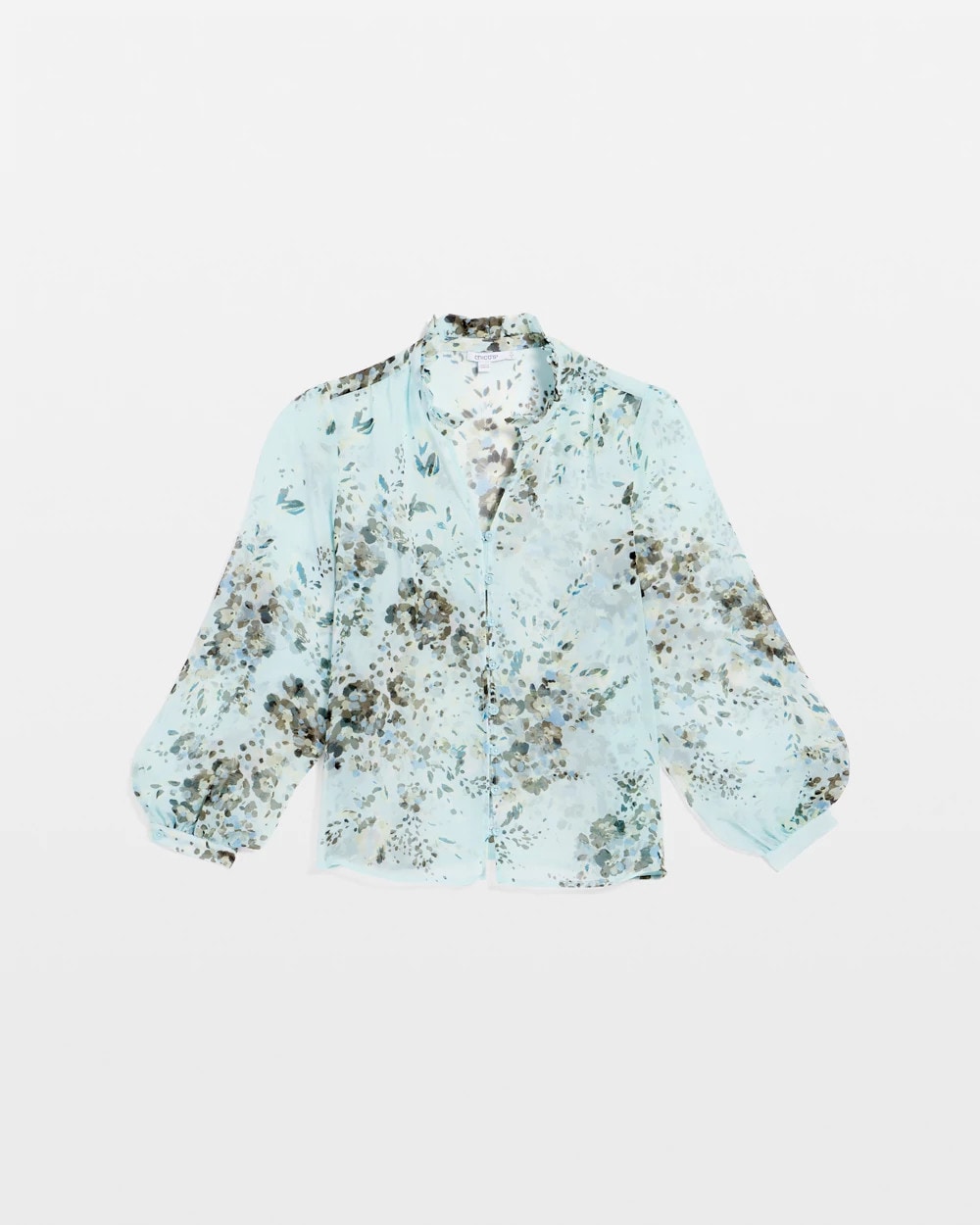 Chico's Women | Floral Georgette Peasant Blouse BLUE MENTHE