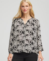 Chico's Women | Caviar Bead Georgette Blouse BLACK