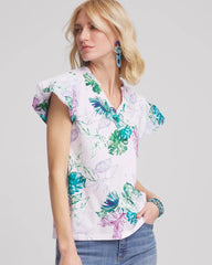 Chico's Women | Notch Neck Cap Sleeve Tee GENTLE LAVENDER