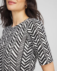 Chico's Women | Printed Classic Fit Pima Cotton Tee BLACK