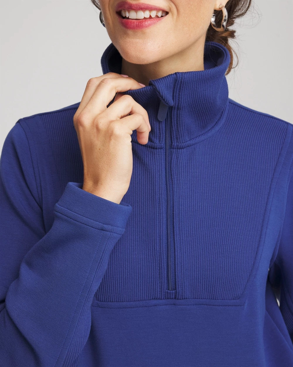Chico's Women | Zenergy® Ribbed Sweatshirt DARK HARBOR