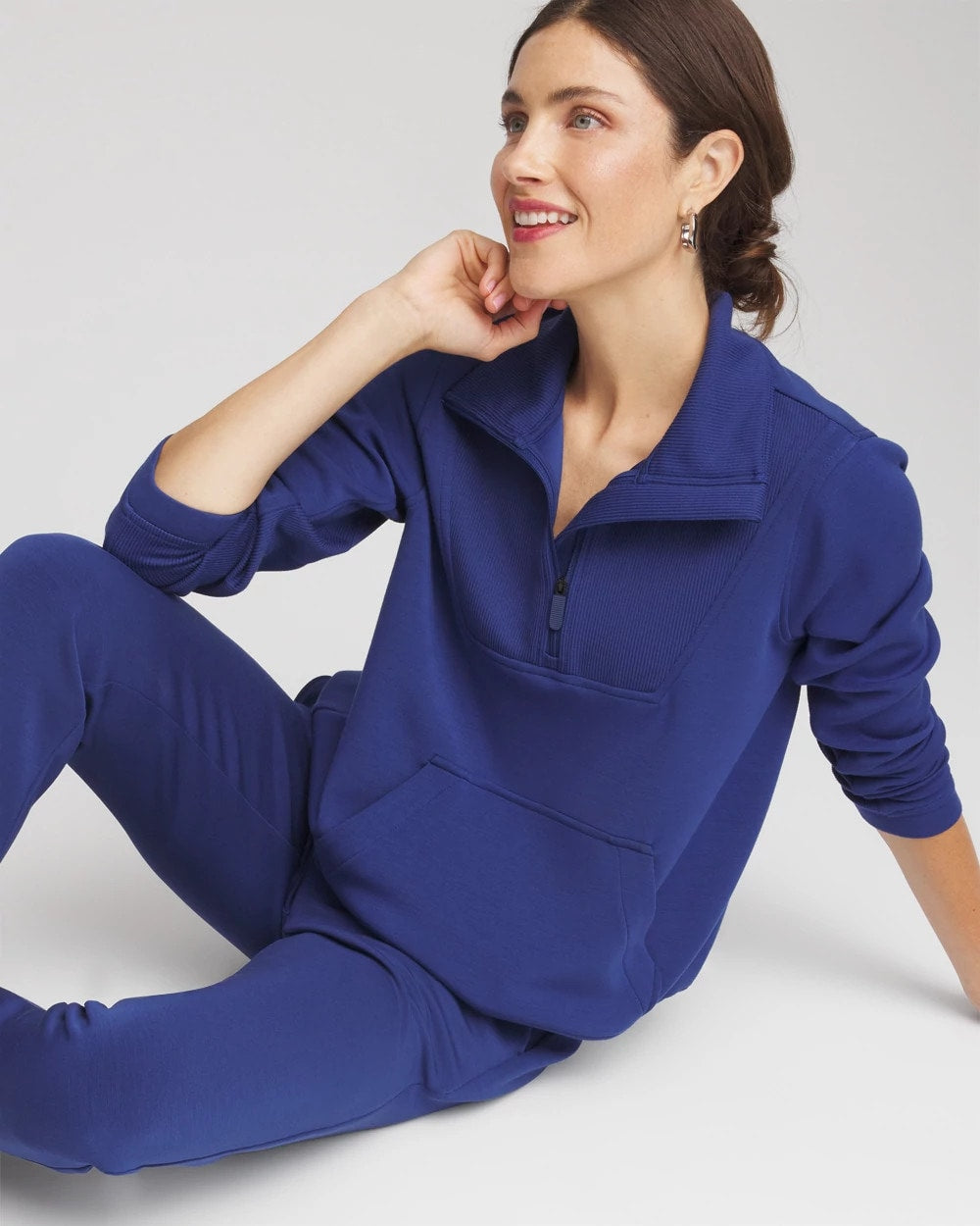 Chico's Women | Zenergy® Ribbed Sweatshirt DARK HARBOR